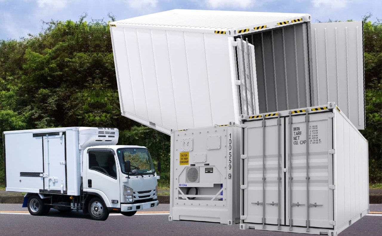 Reefer containers and refrigeration systems for trucks